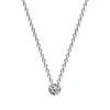 Solitaire Collier aus 750 Gold Weißgold Brillant 0,1ct TW-SI L:43cm Zarge