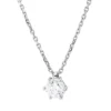 Solitaire Collier aus 750 Gold Weißgold Brillant 0,71ct TW-SI L:45cm 6er-Krappe