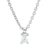 Solitaire Collier aus 750 Weißgold Diamant Smaragd-Schliff 0,1ct TW-SI L:45cm
