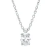 Solitaire Collier aus 750 Weißgold Diamant Oval-Schliff 0,2ct TW-SI L:45cm