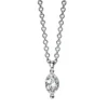 Solitaire Collier aus 750 Weißgold Diamant Navette-Schliff 0,15ct TW-SI 2er-Krappe