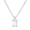 Solitaire Collier aus 750 Weißgold Diamant Smaragd-Schliff 0,3ct F-VSI L:45cm