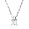 Solitaire Collier aus 750 Weißgold Diamant Prinzess-Schliff 0,16ct TW-SI L:45cm