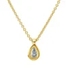 Solitaire Collier Tropfen 750 Gelbgold Diamant Tropfen-Schliff 0,1ct TW-SI L:45cm