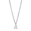 Solitaire Collier Tropfen 750 Weißgold Diamant Tropfen-Schliff 0,2ct TW-SI L:45cm