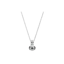 Solitaire Collier 585 Weißgold 3 Brillanten 0,02ct TW-SI 1 Brillant 0,5ct TW-SI