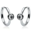 Solitaire Creolen aus 585 Weißgold 2 Brillanten 0,2ct TW-SI 14x3,9mm Zarge