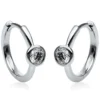 Solitaire Creolen aus 585 Weißgold 2 Brillanten 0,3ct TW-SI 14x4,4mm Zarge