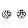 Solitaire Ohrstecker aus 750 Gelbgold 2 Brillanten 0,4ct TW-SI Ø4,9mm V-Zarge