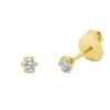 Solitaire Ohrstecker aus 750 Gold Gelbgold 2 Brillanten 0,17ct TW-SI 6er-Krappe