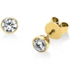 Solitaire Ohrstecker aus 585 Gold Gelbgold 2 Brillanten 0,6ct E-SI Zarge