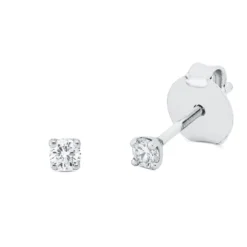 Solitaire Ohrstecker aus 750 Gold Weißgold 2 Brillanten 0,1ct TW-SI 4er-Krappe
