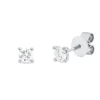 Solitaire Ohrstecker aus 750 Gold Weißgold 2 Brillanten 0,5ct TW-SI 4er-Krappe