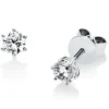 Solitaire Ohrstecker aus 750 Weißgold 2 Brillanten 0,5ct TW-SI Ø4,5mm 6er-Krappe
