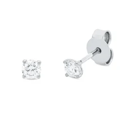 Solitaire Ohrstecker aus 750 Weißgold 2 Brillanten 0,3ct TW-SI 3,1x3,1mm