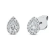 Solitaire Ohrstecker Tropfen aus 750 Gold Weißgold 30 Diamanten 0,61ct
