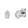 Solitaire Ohrstecker Tropfen 750 Weißgold 2 Diamanten Tropfen-Schliff 0,5ct TW-SI
