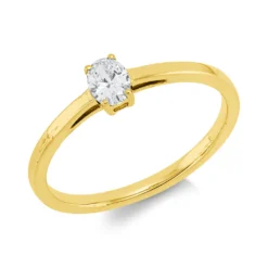 Solitaire Ring aus 750 Gelbgold Diamant Oval-Schliff 0,23ct TW-SI B:4,8mm
