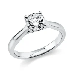 Solitaire Ring aus 585 Gold Weißgold Brillant 1ct TW-SI B:3,2mm 4er-Krappe