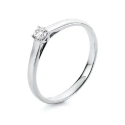 Solitaire Ring aus 585 Gold Weißgold Brillant 0,31ct TW-SI B:2,8mm 4er-Krappe