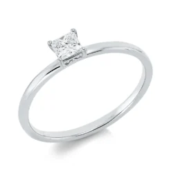 Solitaire Ring aus 750 Weißgold Diamant Prinzess-Schliff 0,28ct TW-SI B:4,1mm