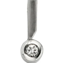 Solitär Anhänger 6,9x16,6mm Diamant 0.16Ct W/SI Brillant 950 Platin teilmattiert
