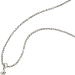Solitär Anhänger 4,3x9,5mm mit Diamant Brillant 0,25Ct 585 Gold Weißgold