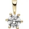 Solitär Anhänger 5,5x9,8mm mit Zirkonia 333 Gold Gelbgold klassisch & schlicht