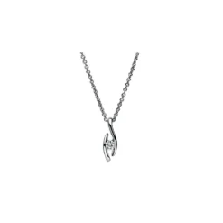 Solitär Collier Kette Anhänger Auge 950 Platin Brillant 0,10 Ct. L: 45cm
