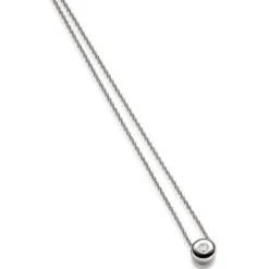 Solitär Collier Kette Ankerkette Diamant 0,25 ct.750 Gold Weißgold 42cm
