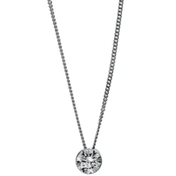 Solitär Collier Kette aus 750 Gold Weißgold mit Brillant 0,40 Ct. Zarge L: 43cm