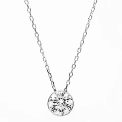 Solitär Collier Kette aus 585 Gold Weißgold mit Brillant 0,70 Ct. L: 43cm