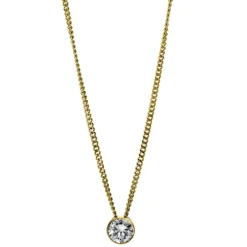 Solitär Collier Kette aus 750 Gold Gelbgold mit Brillant 0,20 Ct. Zarge L: 43cm