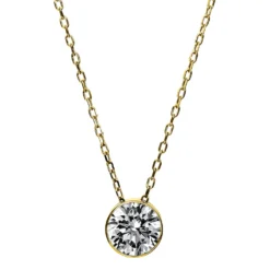 Solitär Collier Kette aus 585 Gold Gelbgold mit Brillant 1,00 Ct. Zarge L: 43cm