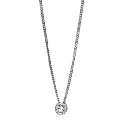 Solitär Collier Kette aus 950 Platin mit Brillant 0,15 Ct. Zarge L: 43cm