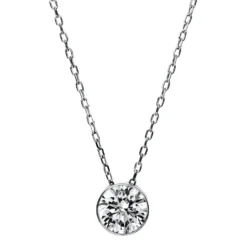 Solitär Collier Kette aus 950 Platin mit Brillant 1,00 Ct. Zarge L: 43cm