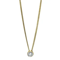 Solitär Collier Kette 585 Gold Gelbgold mit Brillant 0,15 Ct. Zarge L: 43cm