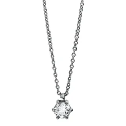 Solitär Collier Kette 585 Gold Weißgold Brillant 0,30 Ct. L: 42cm, S: 0,9mm