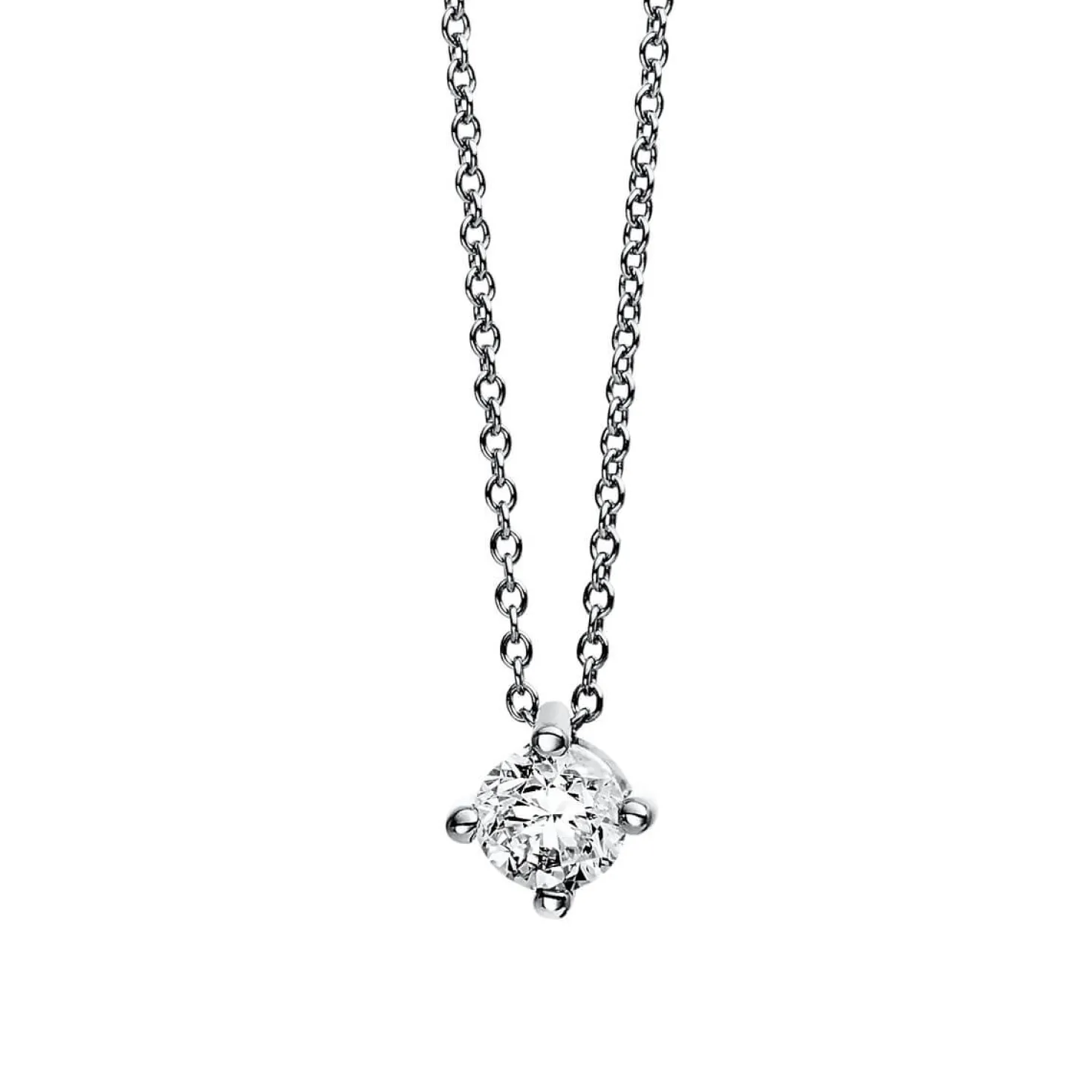 Solitär Collier Kette 950 Platin Brillant 0,40 Ct. L: 42cm, B: 6,3mm, H: 6,2mm