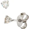 Solitär Ohrstecker Stecker mit Diamanten 0.25Ct TC/P1 3.4mm 585 Gold Weißgold
