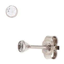Solitär Ohrstecker Zirkonia weiß 2,8mm rund 333 Gold Weißgold Ohrschmuck