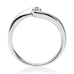 Solitär Ring Damenring aus 750 Gold Weißgold mit Diamant Brillant 0,15 Ct.