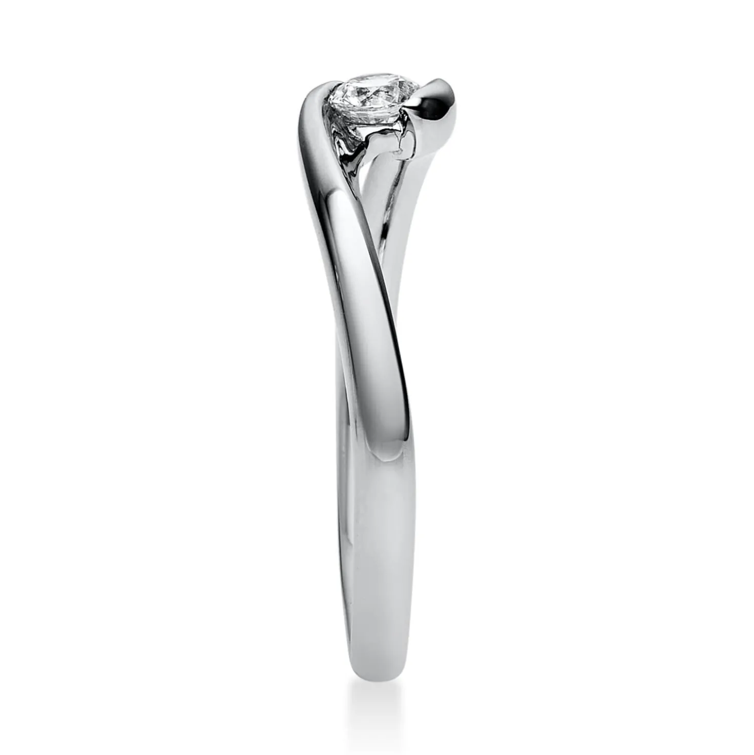 Solitär Ring Damenring aus 750 Gold Weißgold mit Diamant Brillant 0,15 Ct.