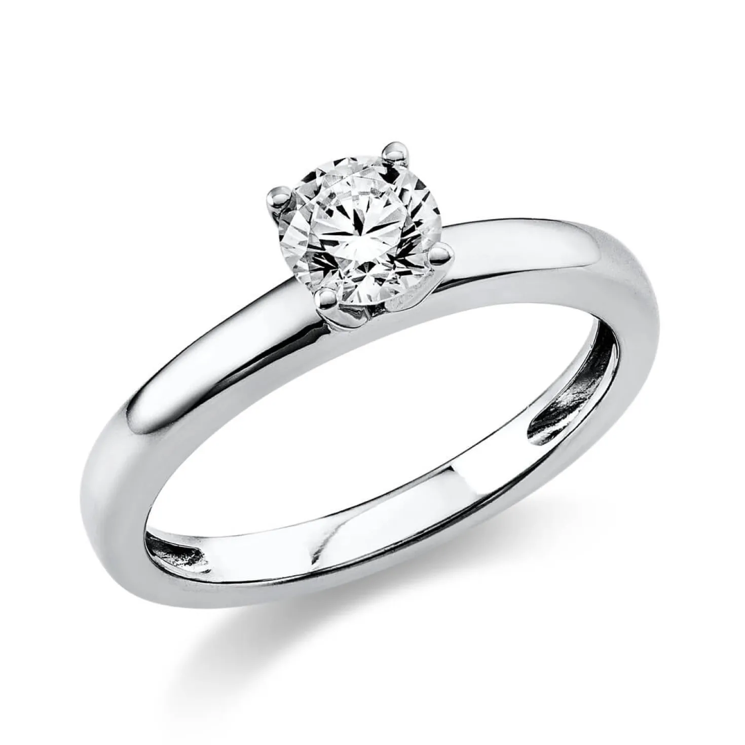 Solitär Ring Damenring aus 585 Gold Weißgold mit Diamant Brillant 0,50 Ct.