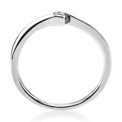 Solitär Ring Damenring aus 750 Gold Weißgold mit Diamant Brillant 0,05 Ct.