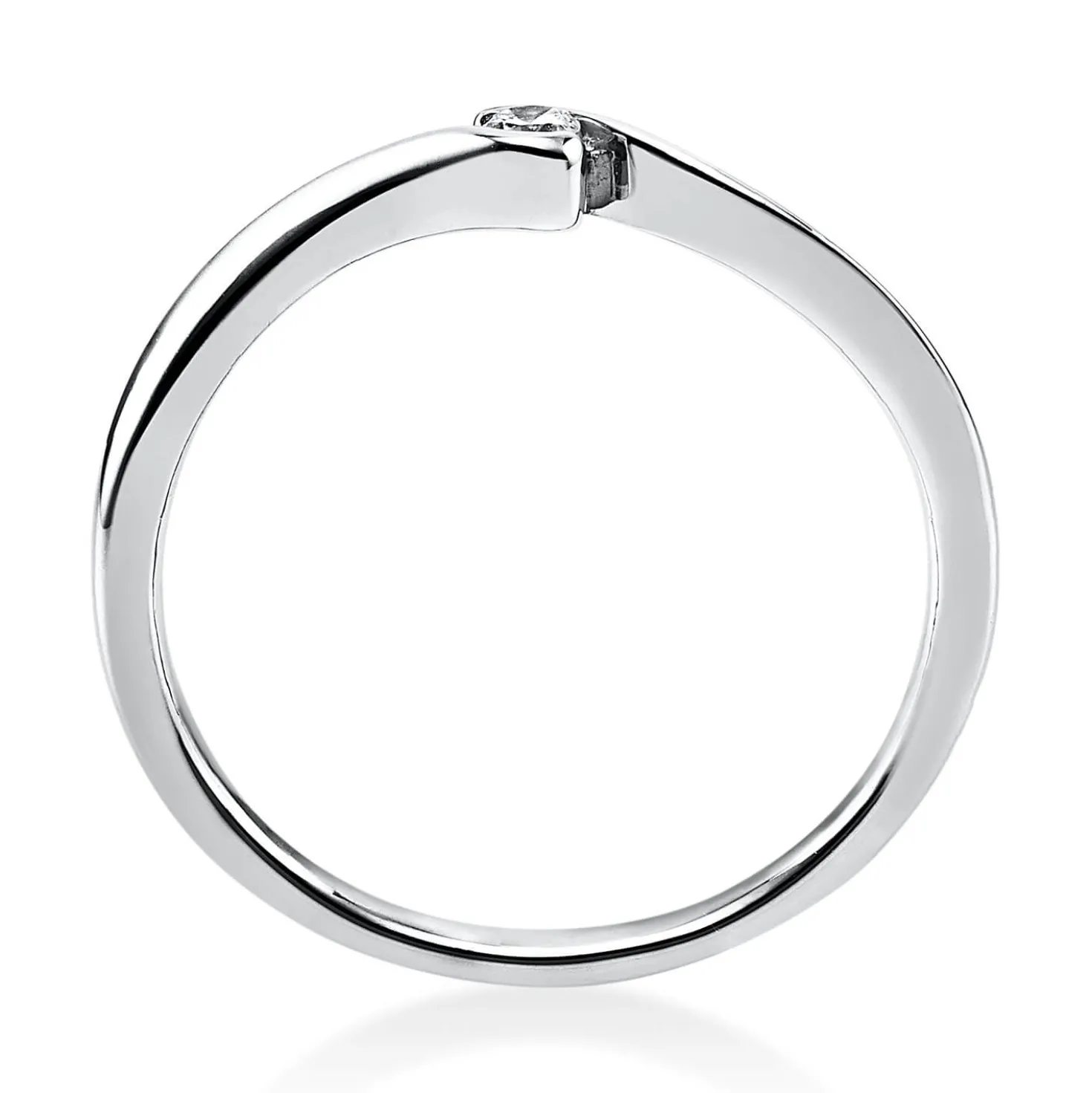 Solitär Ring Damenring aus 750 Gold Weißgold mit Diamant Brillant 0,05 Ct.