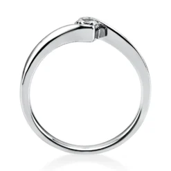 Solitär Ring Damenring aus 585 Gold Weißgold mit Diamant Brillant 0,20 Ct.