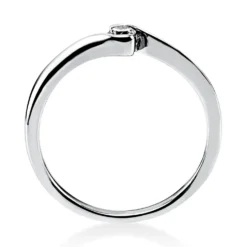 Solitär Ring Damenring aus 585 Gold Weißgold mit Diamant Brillant 0,10 Ct.
