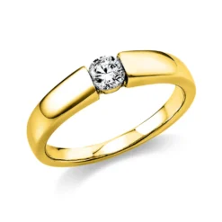 Solitär Ring Damenring aus 750 Gold Gelbgold mit Diamant Brillant 0,25 Ct.