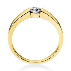 Solitär Ring Damenring aus 750 Gold Gelbgold mit Diamant Brillant 0,25 Ct.